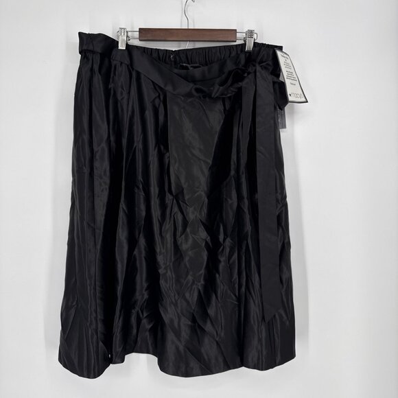 New Alex Evenings Women Black Tea Midi Length Dress Skirt Plus Size 2X Cocktail - Picture 2 of 7